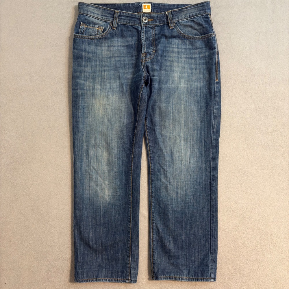 HUgo Boss Orange Men's Blue Denim Jeans Button Fly Size 34x28 Cotton Casual